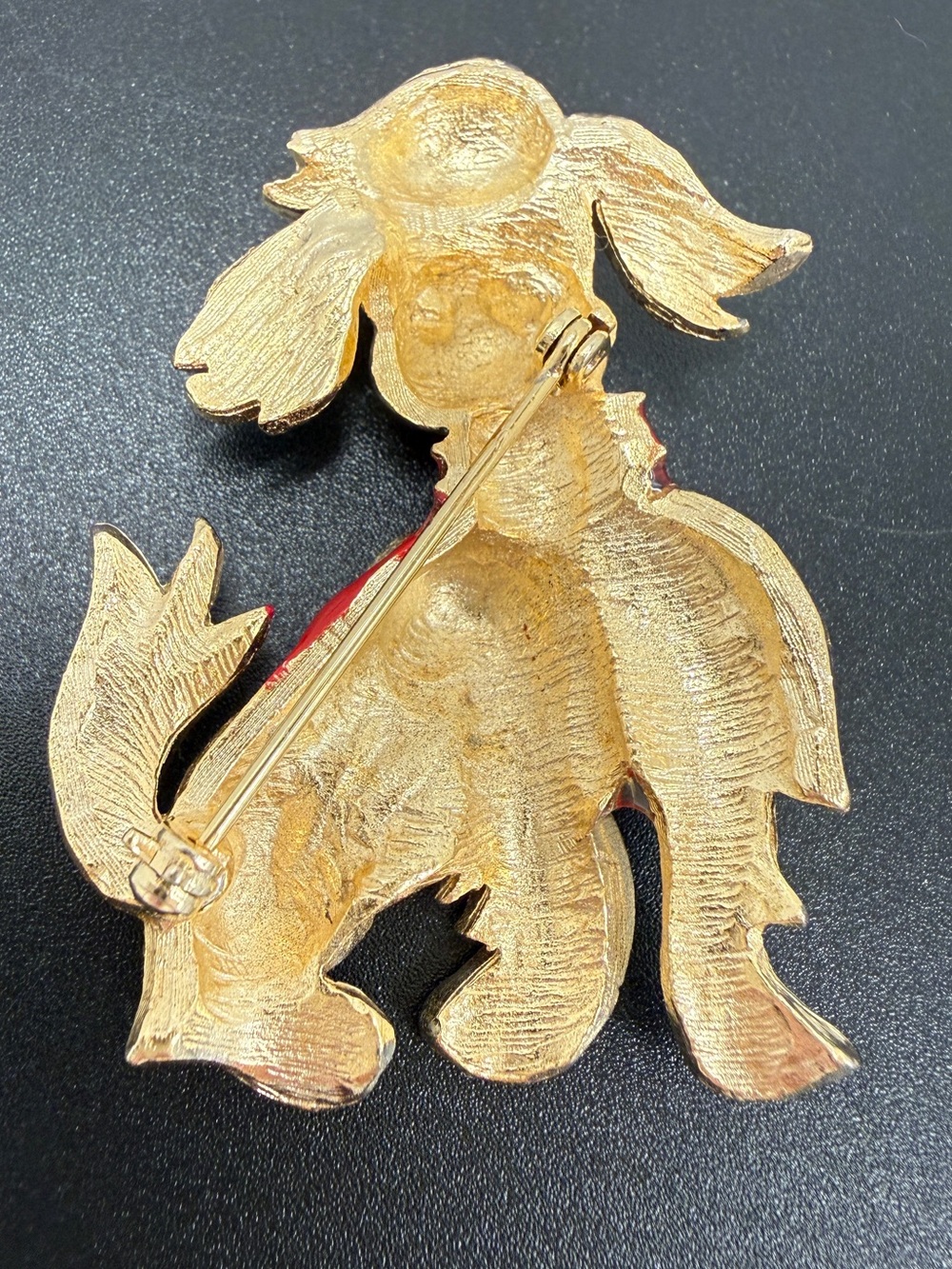 Colorful Enamel Dog Brooch in Green, Blue & Red - Picture 3 of 4